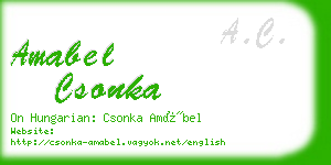 amabel csonka business card